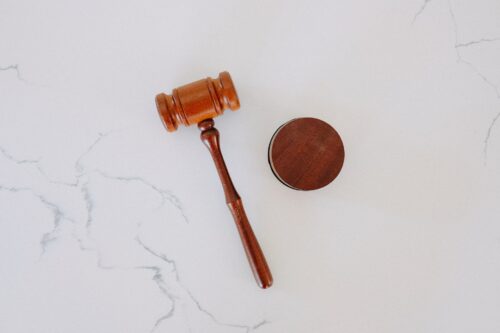 wooden gavel concept